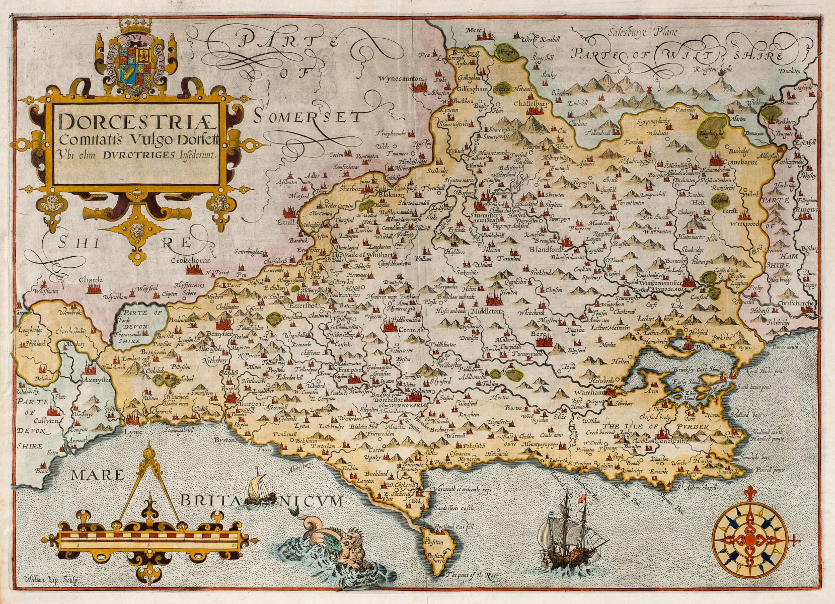 Dorset. Blaeu (Johannes), Comitatus Dorcestria sive Dorsettia; vulgo Anglice Dorset Shire, 1660 - Image 4 of 5