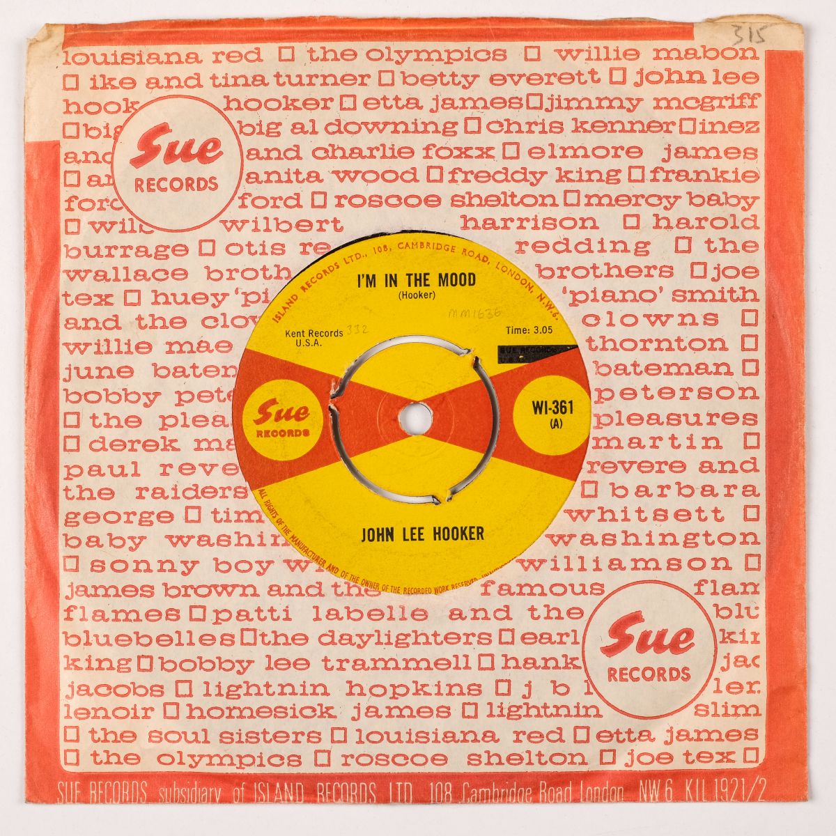 * Blues / R&B. Collection of 17 rare original 45rpm blues / R&B singles on Sue Records. - Image 3 of 18