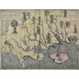 Drayton (Michael). Allegorical map of Hampshire & Dorset, 1612 or later