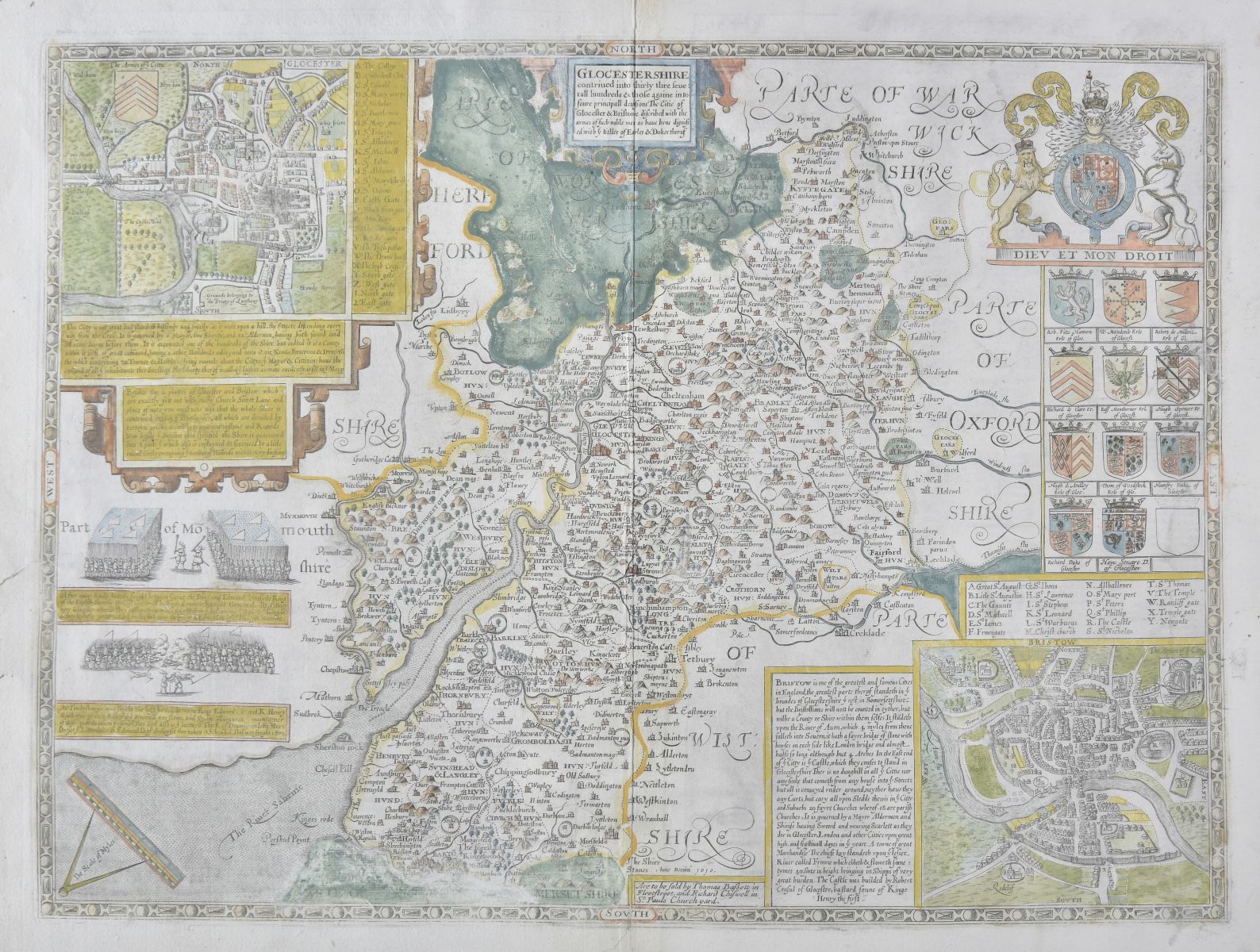 Gloucestershire. Speed (John), Glocestershire contrived..., 1676