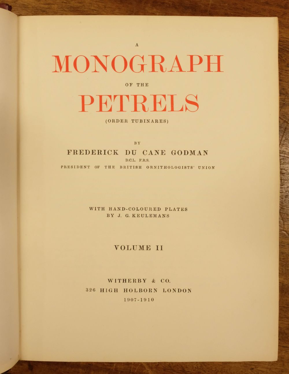 Godman (Frederick Du Cane). A Monograph of the Petrels, 2 volumes, 1st edition, 1907-10 - Image 8 of 15