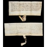 * Kent Deeds. 3 vellum land deeds, 15th/16th c.