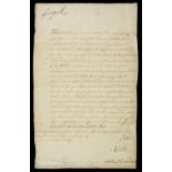 * George III (1738-1820, King of Great Britain and Ireland). Document Signed, 1762