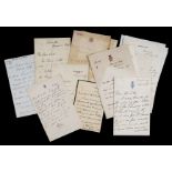 * India; Governors-General. Group of 12 autograph letters signed, 19th century