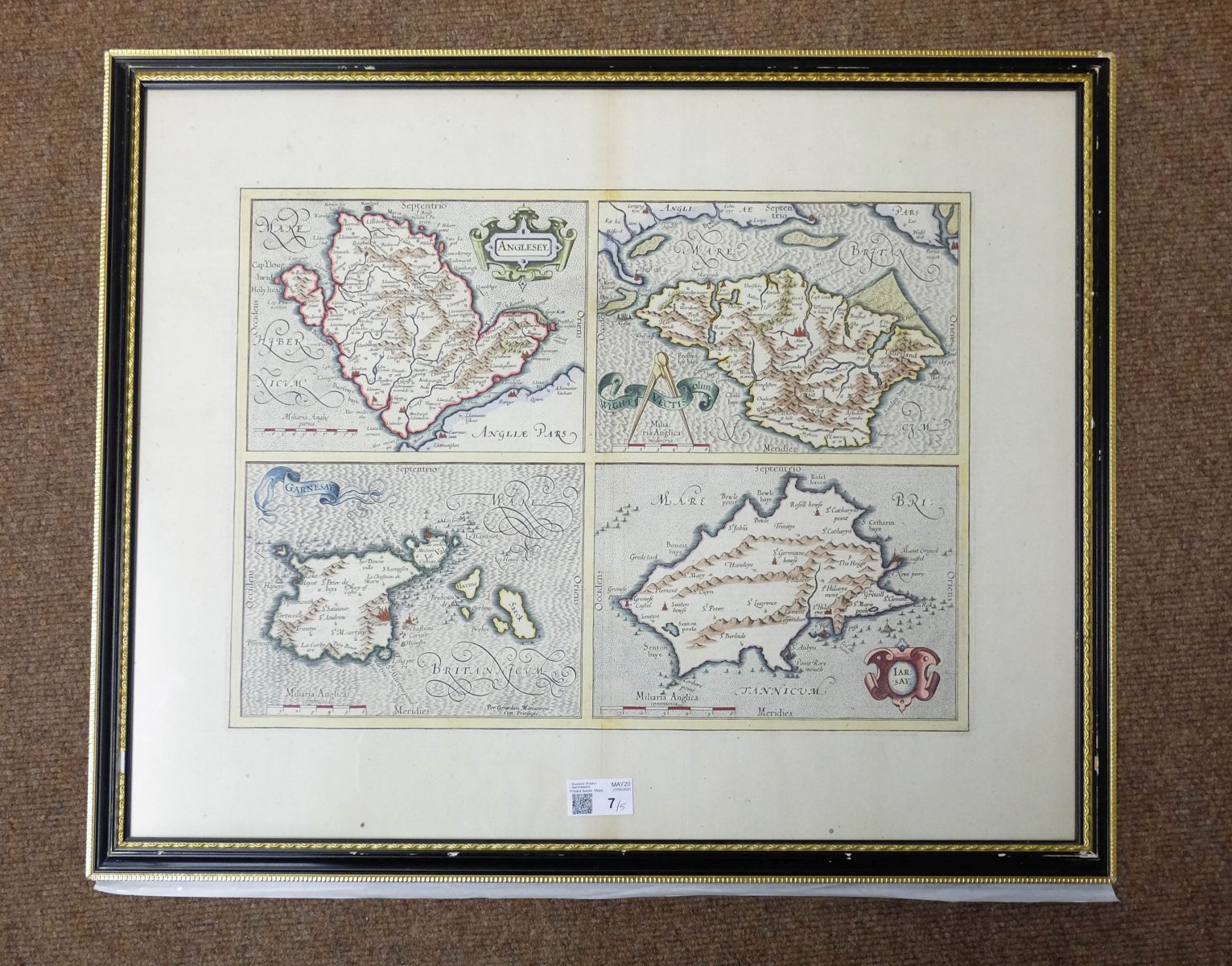 * British Islands. Mercator (Gerard & Hondius J.). Anglesey, Garnesay, Wight..., & Jarsay, 1636 - Bild 2 aus 3