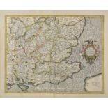 Mercator (Gerard & Hondius H.). Four regional maps of England and Wales, 1595 or later