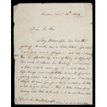 * Collingwood (Cuthbert, 1st Baron 1748-1810). Autograph letter, 1806