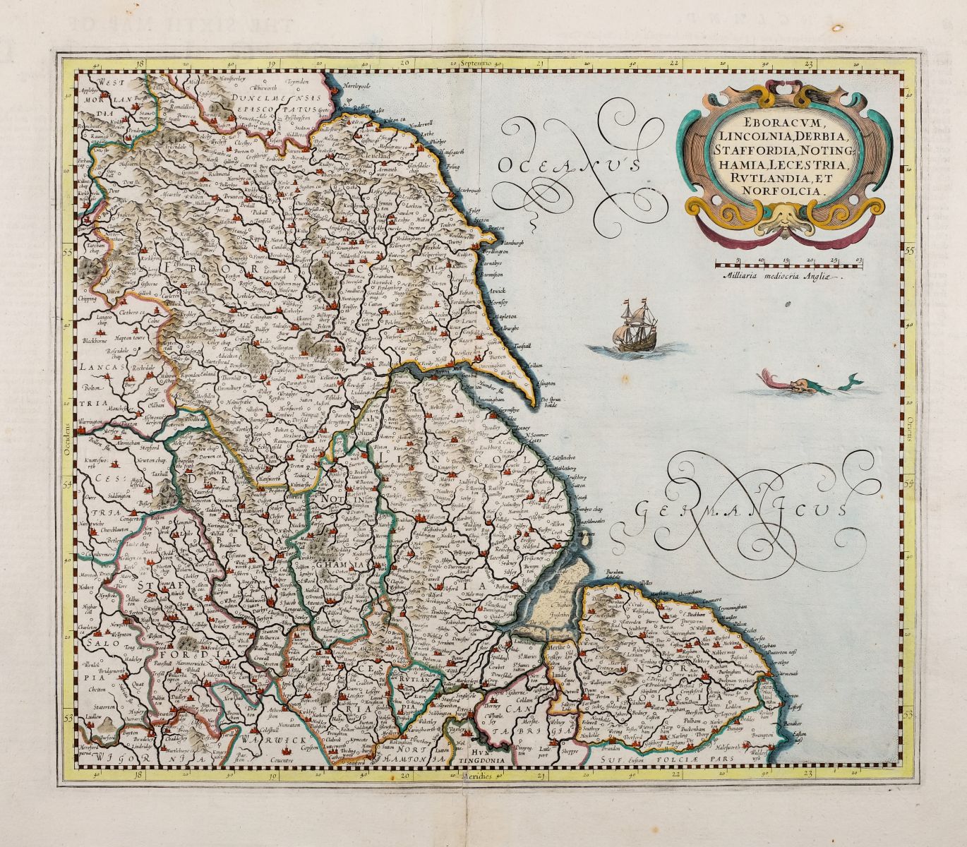 British Isles. Mercator (Gerard), Tab. I. Europae Continens Albion Britanniam et Hiberniam, 1690 - Bild 2 aus 4