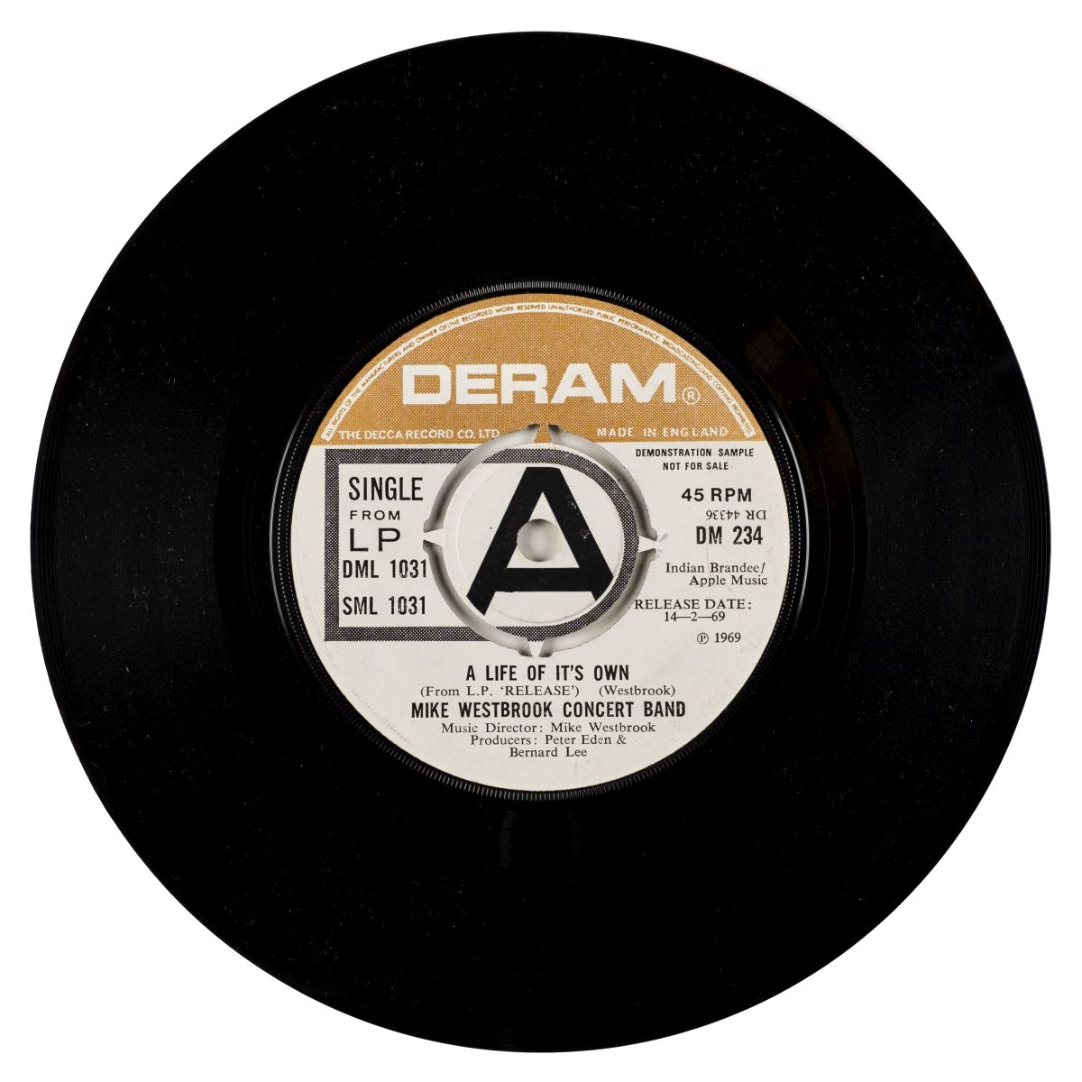 * Jazz. Pair of rare promo singles by The Mike Westbrook Concert Band (Deram, DM311 / DM234) - Image 3 of 9