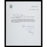 * Philip (Prince, Duke of Edinburgh, 1921-). Typed Letter Signed, 13 September 1979