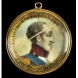 * Hair Jewellery - Charles X (1757-1836, King of France). A small circular pendant, c.1800,