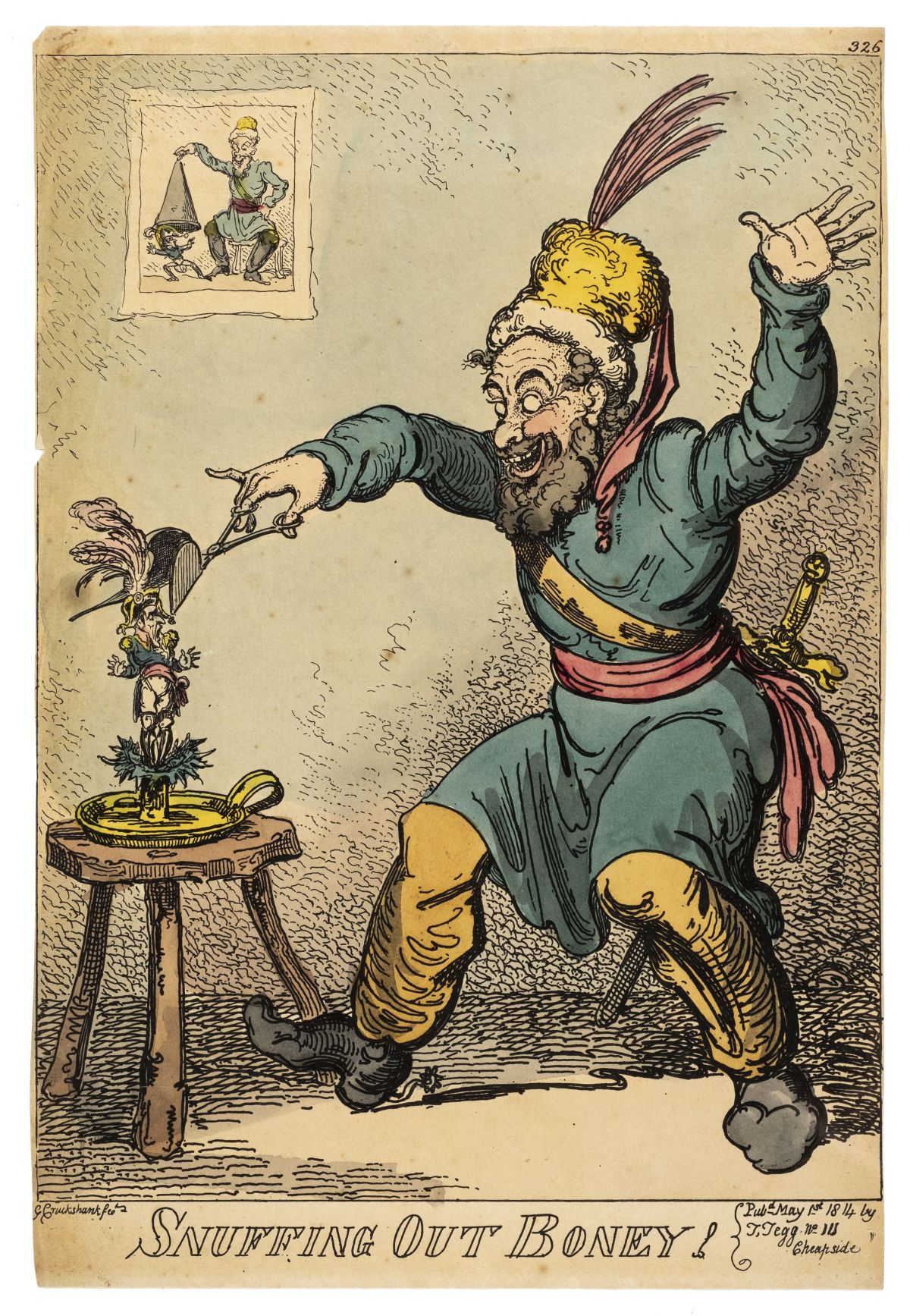 * Cruikshank (George, 1792-1878). Snuffing out Boney!, T. Tegg, 1814, and 17 others