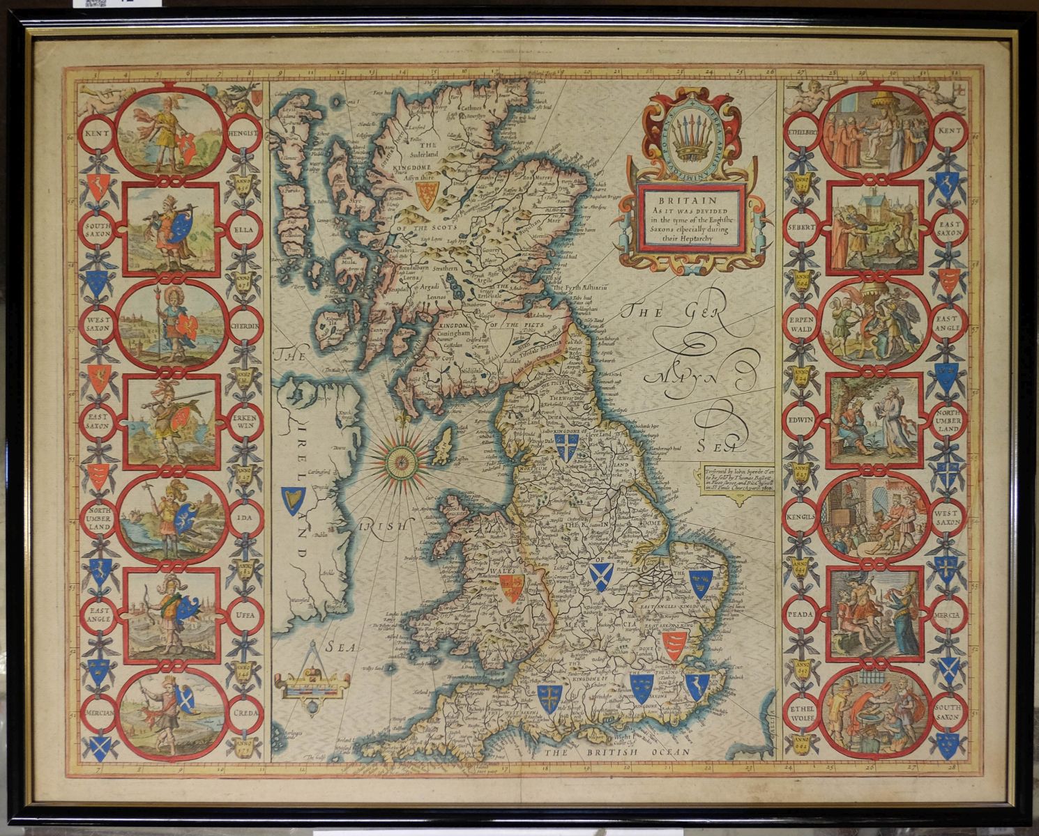 * British Isles. Speed (John), Britain as it was devided ..., during their Heptarchy, 1676 - Bild 2 aus 5