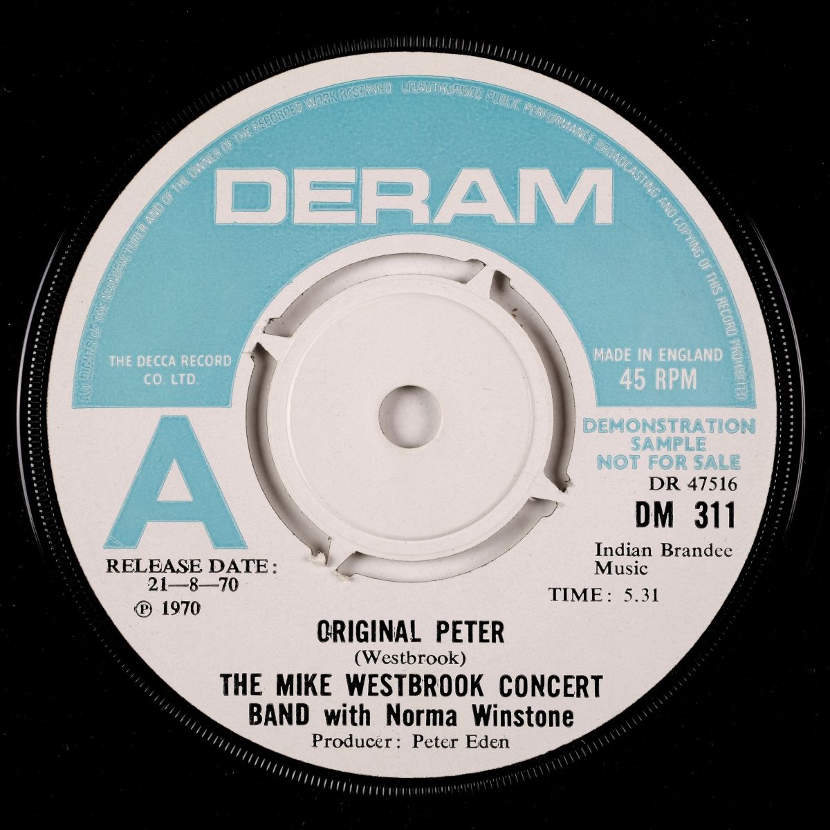 * Jazz. Pair of rare promo singles by The Mike Westbrook Concert Band (Deram, DM311 / DM234) - Image 6 of 9