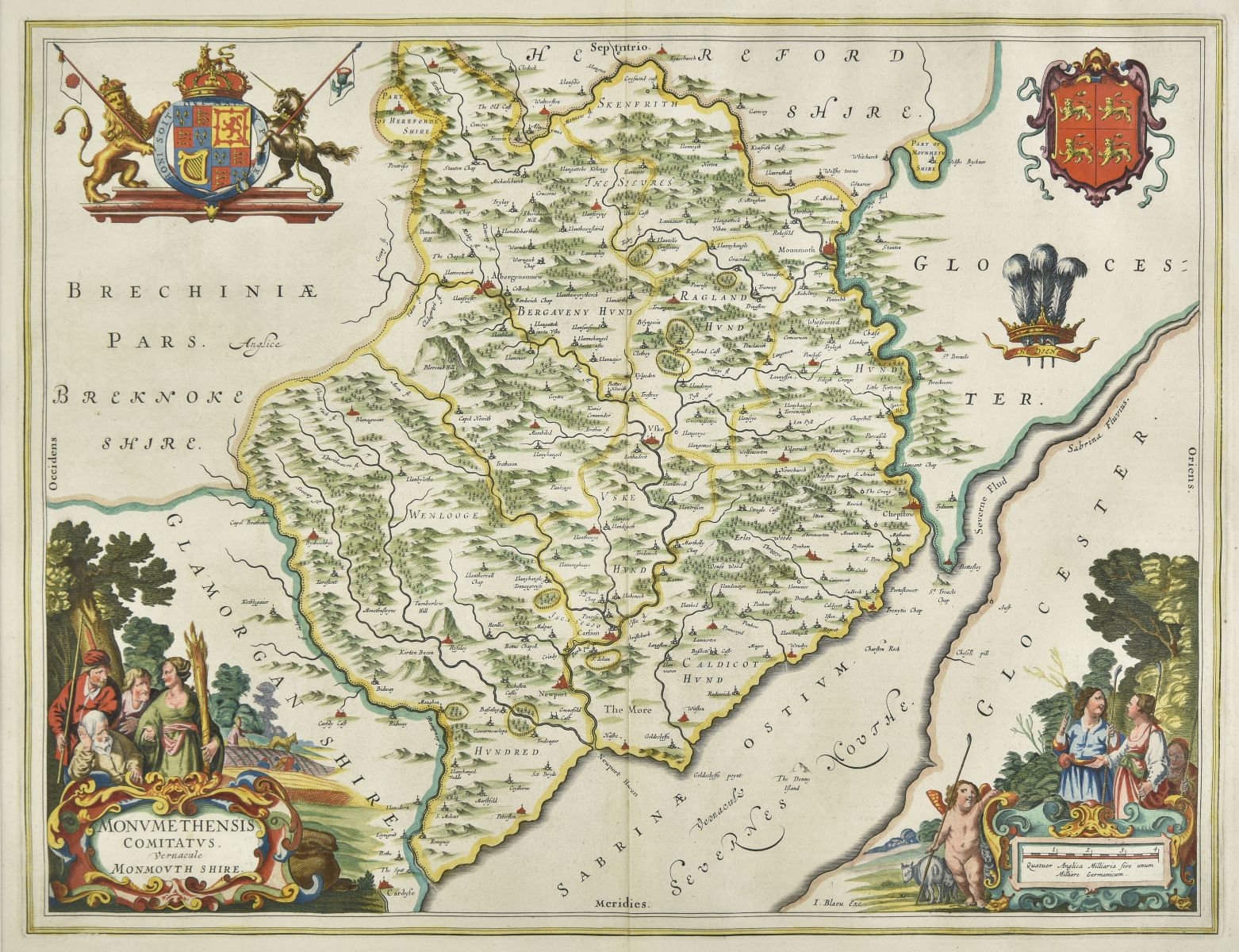 * Monmouthshire. Blaeu (Johannes), Monumethensis comitatus..., circa 1645