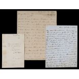* Napier (Sir Charles, 1782-1853). Three autograph letters signed, 1841-7