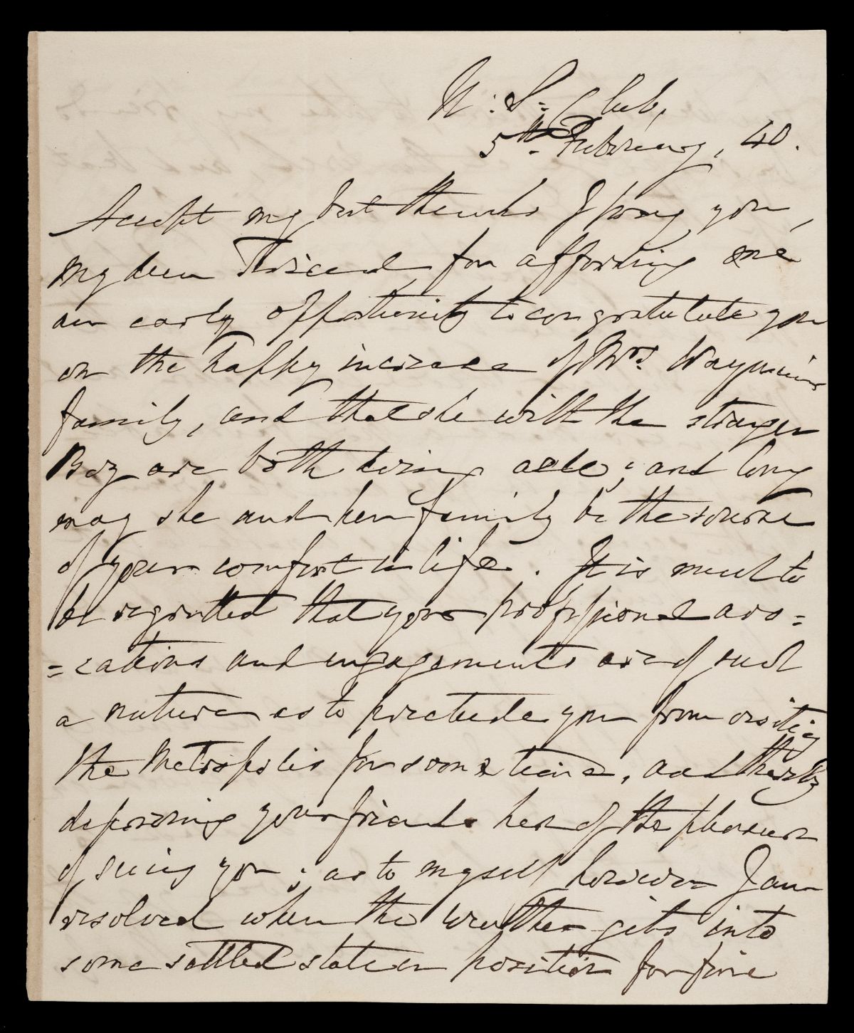 * Beatty (Sir William, 1773-1842). Autograph letter to Page Nicol Scott, 1840