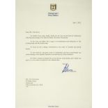 * Netanyahu (Benjamin, born 1949). Typed letter, 7 June 2012