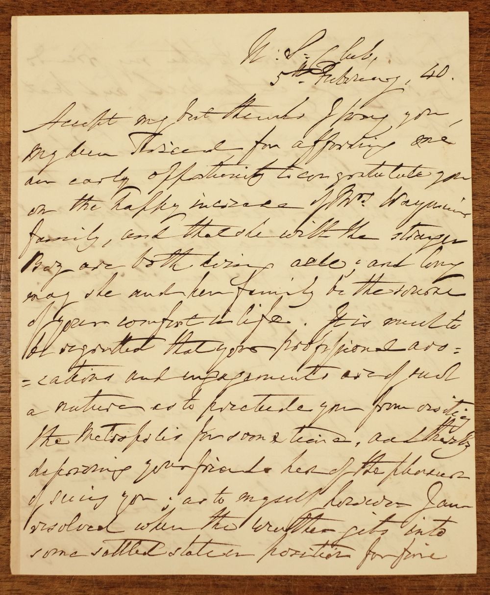 * Beatty (Sir William, 1773-1842). Autograph letter to Page Nicol Scott, 1840 - Image 2 of 4