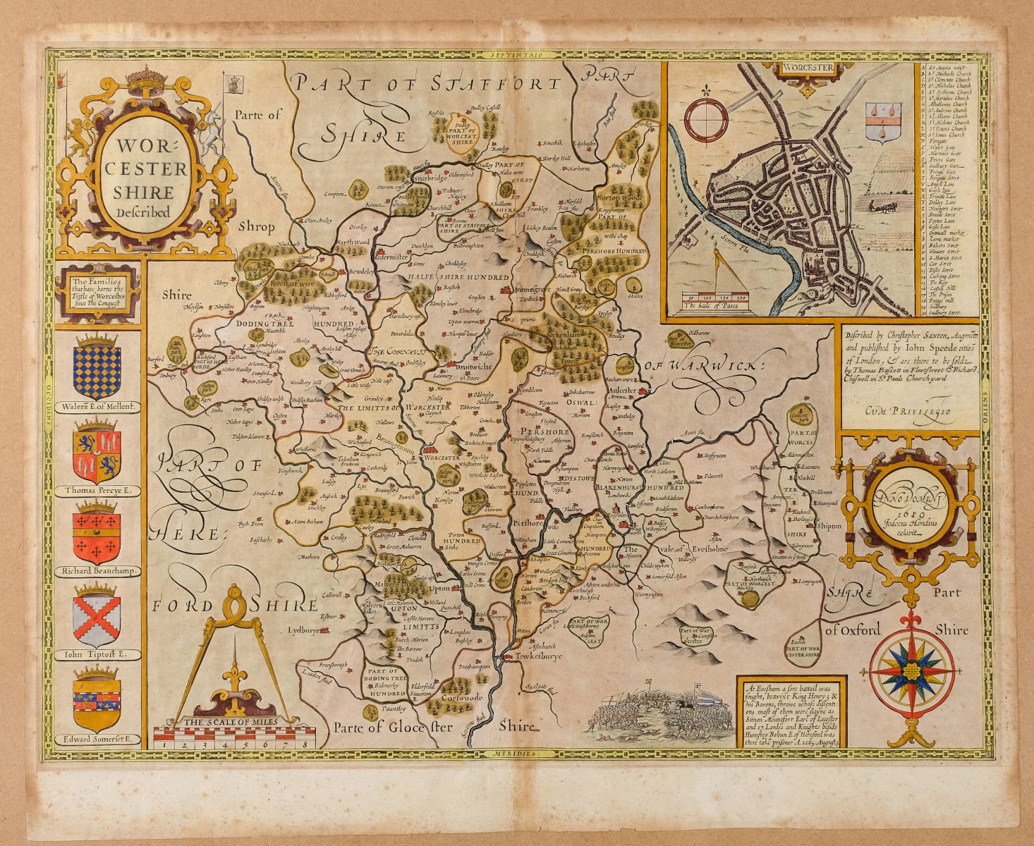 Herefordshire. Blaeu (Johannes), Herefordia Comitatus Hereford-Shire, circa 1650 - Bild 3 aus 3