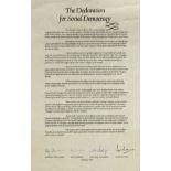 * Limehouse Declaration. The Declaration for Social Democracy, 25 January 1981