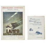Monza (Eni Circuit). Programa Ufficiale Circuito di Milano. Gran Premio dell'A. C. Italia 1922