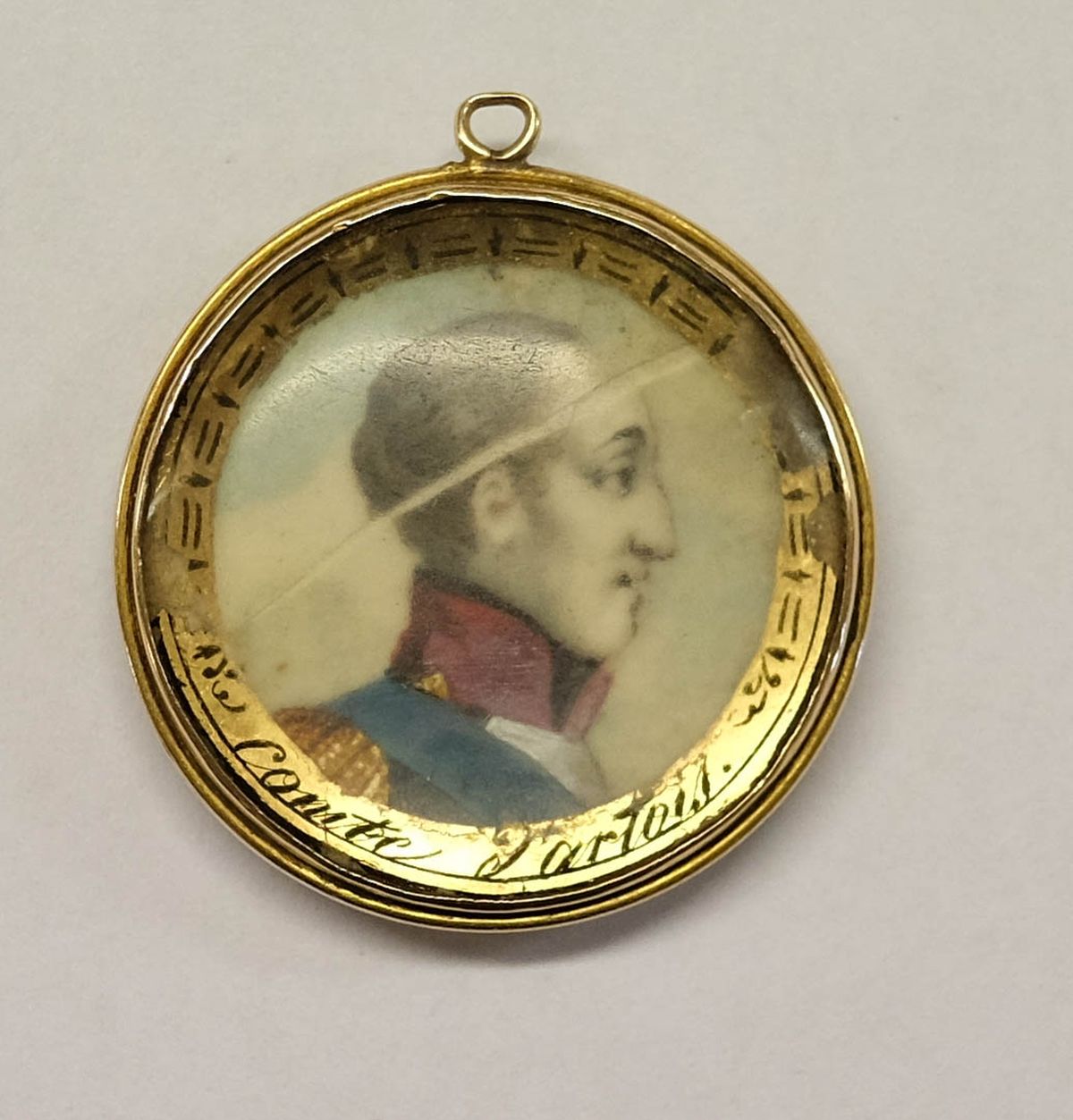 * Hair Jewellery - Charles X (1757-1836, King of France). A small circular pendant, c.1800, - Image 3 of 3