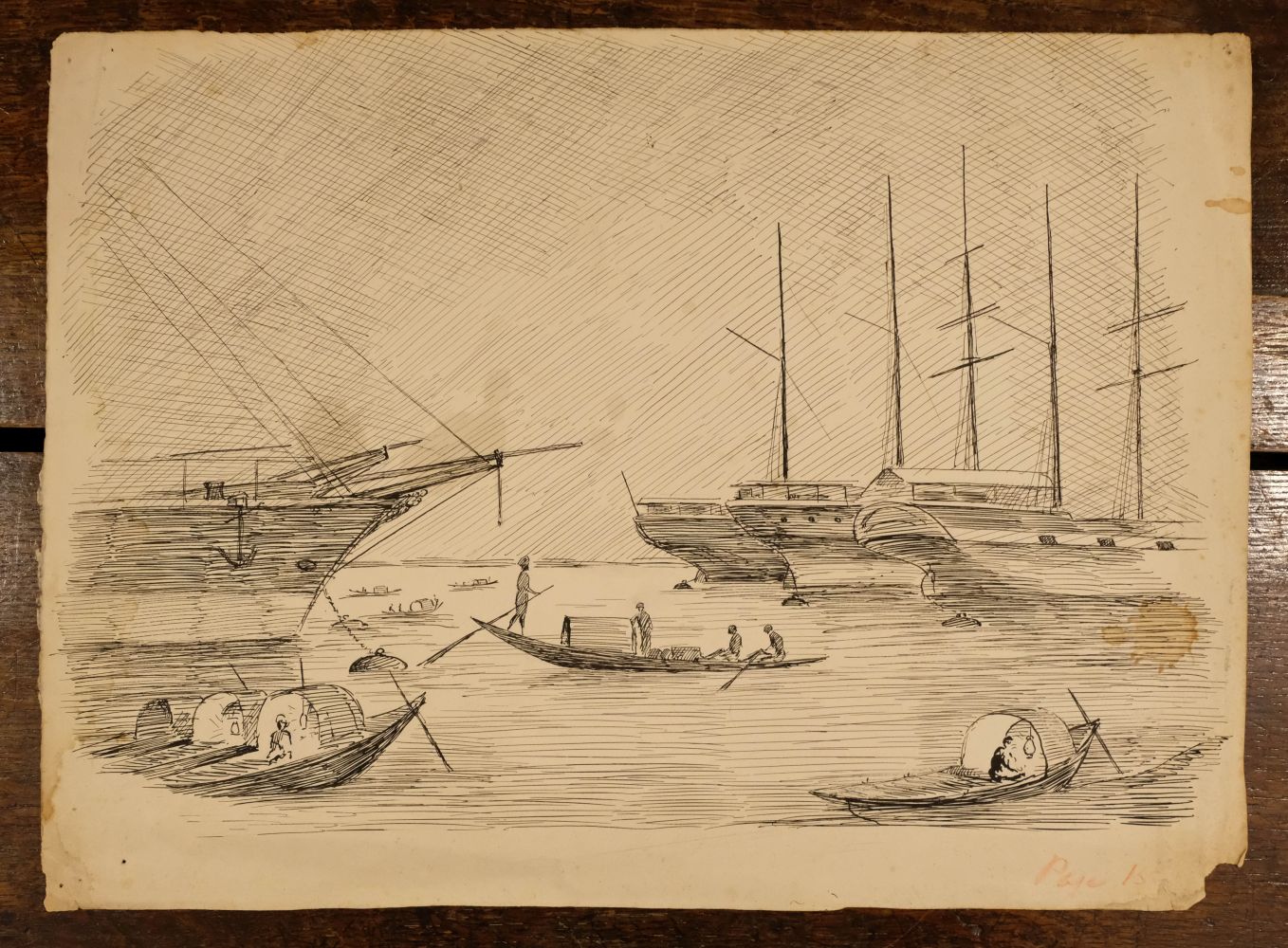 * India. A collection of fourteen pen & ink sketches of the Bengal Pilot Service, circa 1880 - Image 9 of 9