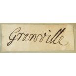 * Carteret (John, 1690-1763, 2nd Earl Granville). Autograph signature