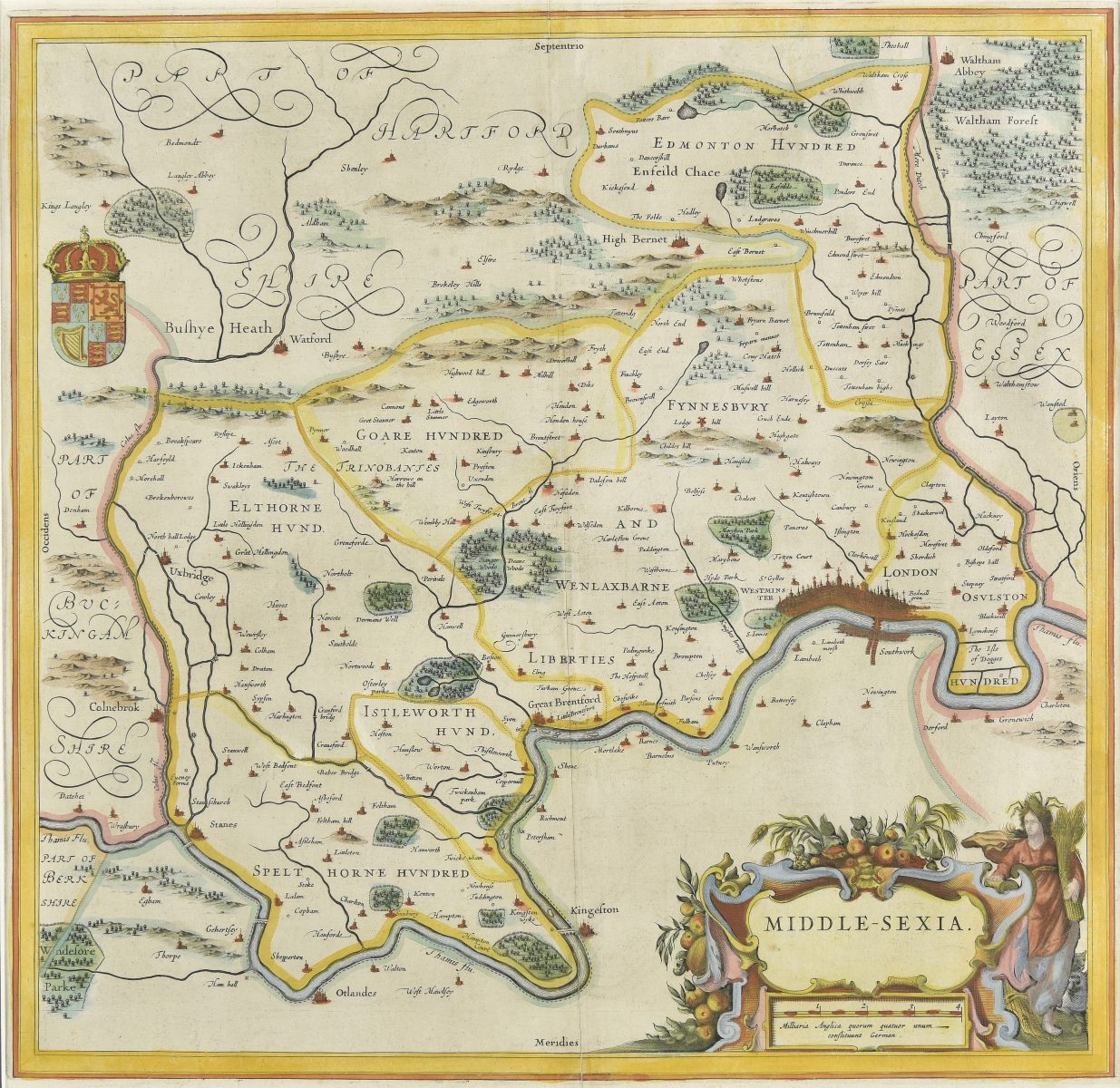 * Middlesex. Blaeu (Johannes), Middle-Sexia, circa 1645