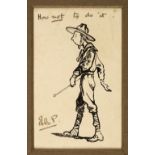 * Baden-Powell (Robert, 1st Baron, 1857-1941). Original sketch of a slouching boy scout