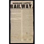 Railways. Barnard Castle Railway [caption-title], Barnard Castle: R. Barker, 23 November 1853