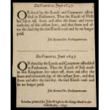 English Civil War. Three Broadsides, Parliament orders, 1647