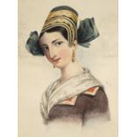 Album. A large album of watercolours, silhouettes, engravings, etc., 1830s-1920s