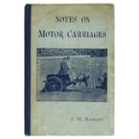 Knight (John Henry). Notes on Motor Carriages, 1st edition, 1896