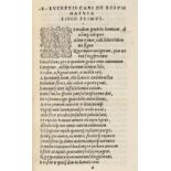 Lucretius Carus (Titus). De rerum natura libri VI, Florence: Filippo Giunta, 1512