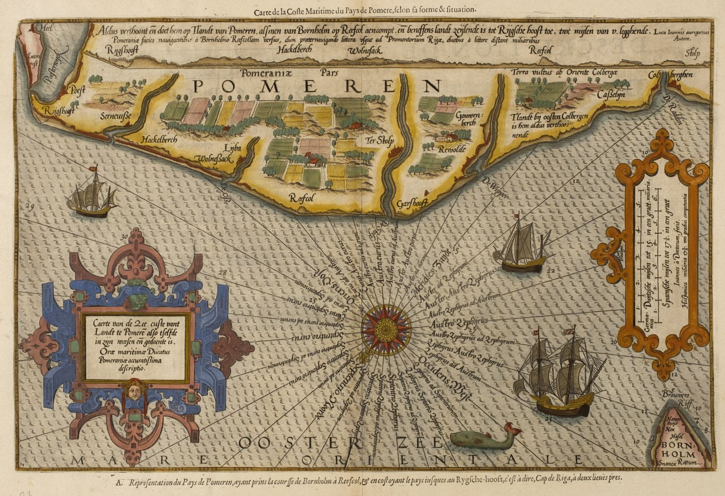 Pomerania. Waghenaer (L. J.), Caerte van de Zee Custe vant Landt te Pomere, circa 1600
