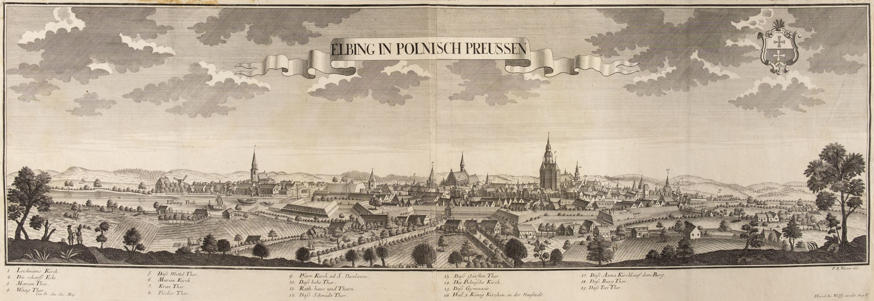 * Elblag. Werner (F. B.), Elbing in Polnisch Preussen, circa 1730