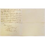 * William IV (King of Great Britain and Ireland 1765-1837). Autograph letter signed 12 October 1822