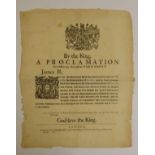 James II (King of England). Proclamation for dissolving Parliament, 2 July 1687