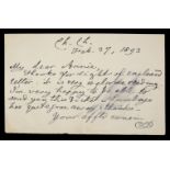 * Dodgson (Charles Lutwidge, 'Lewis Carroll', 1832-1898). Autograph letter initialled 'CLD'