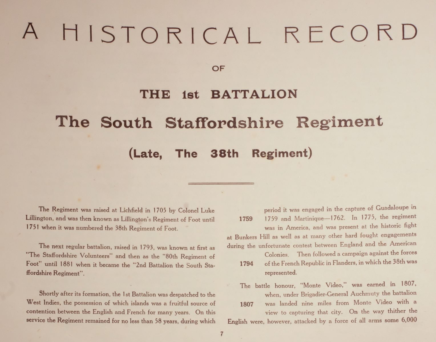 * South Staffordshire Regiment. A Pictorial Souvenir and History of the First Battalion, 1926 - Image 2 of 2