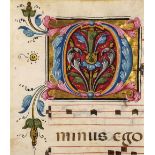 * Continental illuminations. Illuminated initial 'D' on vellum, possibly Italy, 16th century