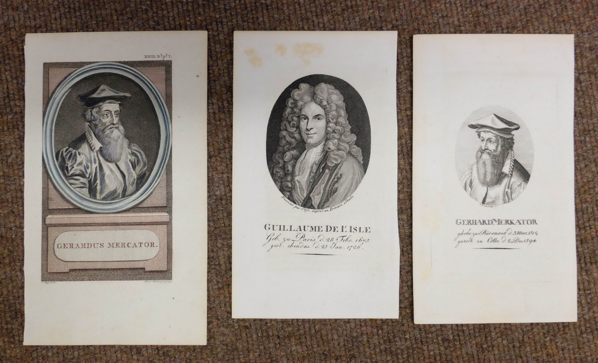 * Cartographers. A collection of thirteen portraits of cartographers, 16th - 19th century - Image 3 of 6