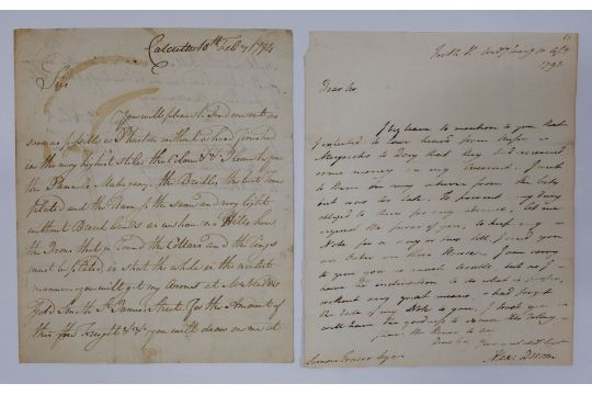 * India. Group of autograph letters signed, 18th and 19th century - Image 8 of 9