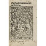 Nider (Johannes). Consolatorium timorate conscientie, [Paris]: Jehan Petit, c.1508-18