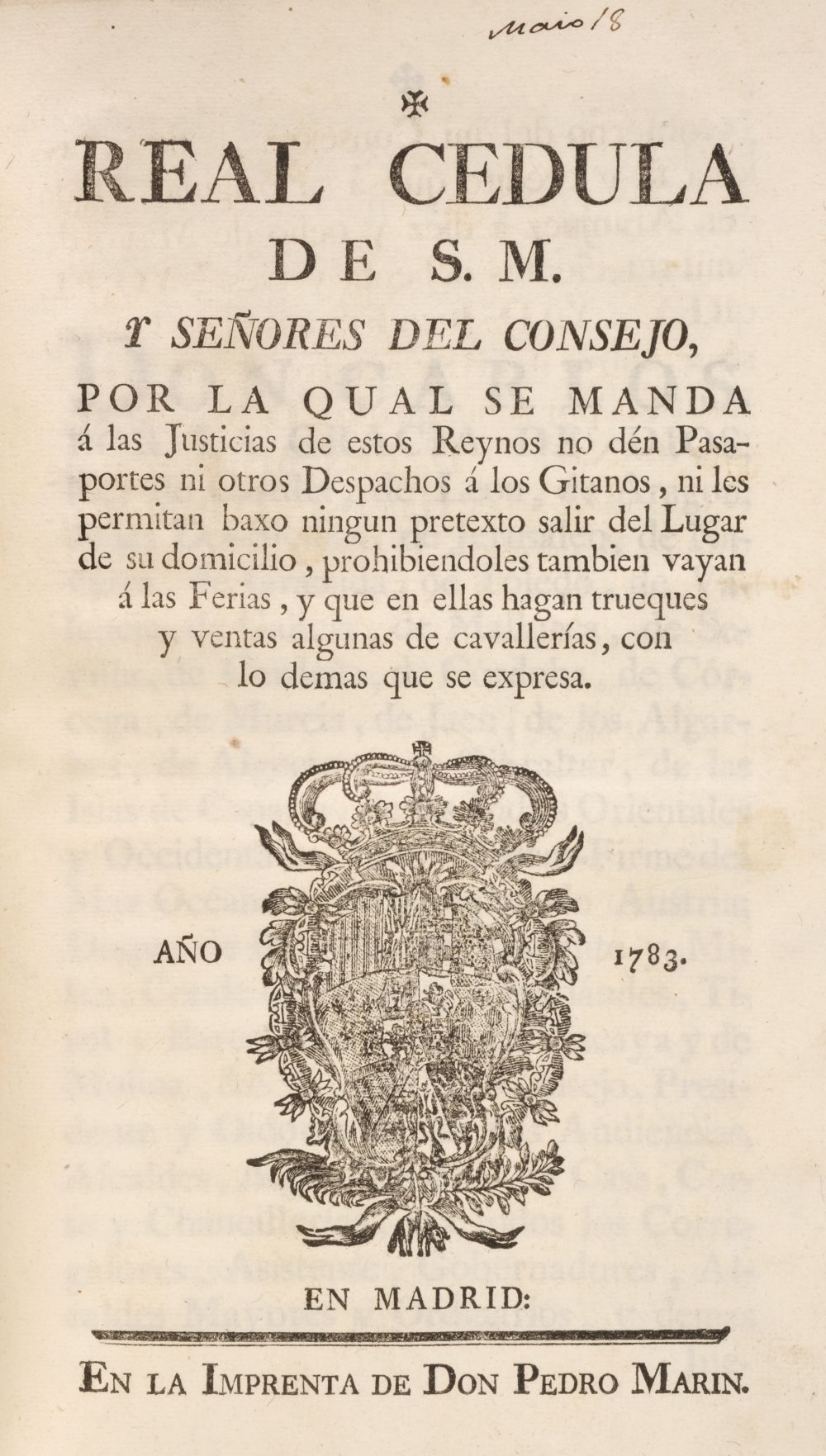 A sammelband of 62 items on the Administration of Spain..., 1760-90 - Image 4 of 23