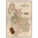 Lancashire. Hennet (G.), A Map of the County Palatine of Lancaster, 1830