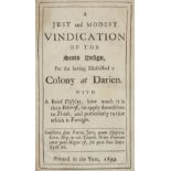 Ferguson (Robert). A Just and Modest Vindication ... having Established a Colony at Darien, 1699