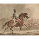 * Military watercolours. Two studies of mounted cavalry officers, early-mid 19th century